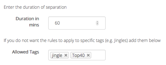 This is a small white screenshot showing Separation rules