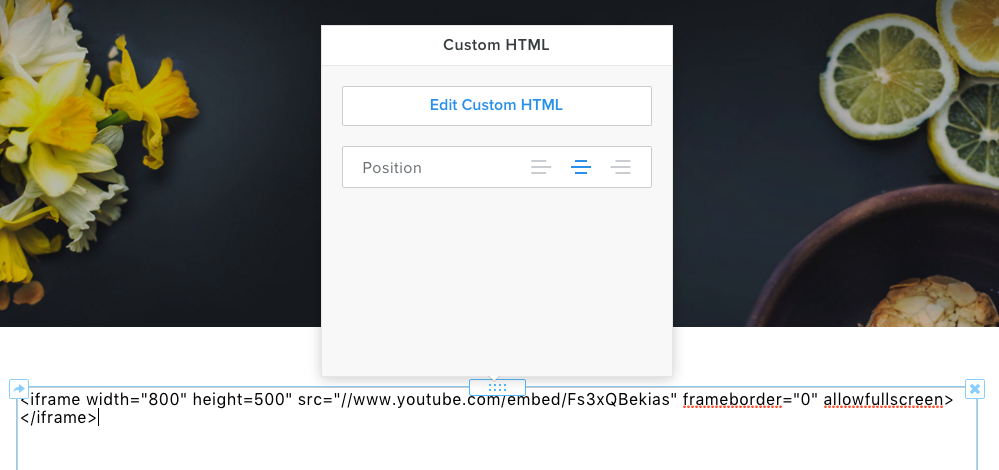 This is a stock website with the website builder's Video Embed Code tool visible throughWeebly